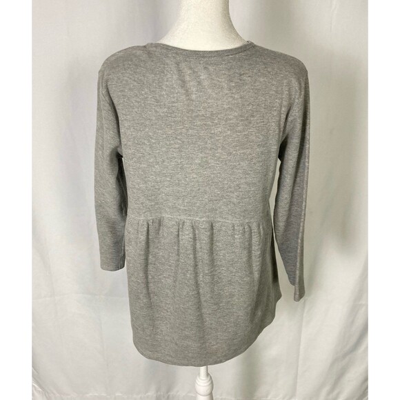 North Rivers Outfitters Sz Small Thermal Top Gray Half Button Shirt Babydoll - Picture 3 of 8
